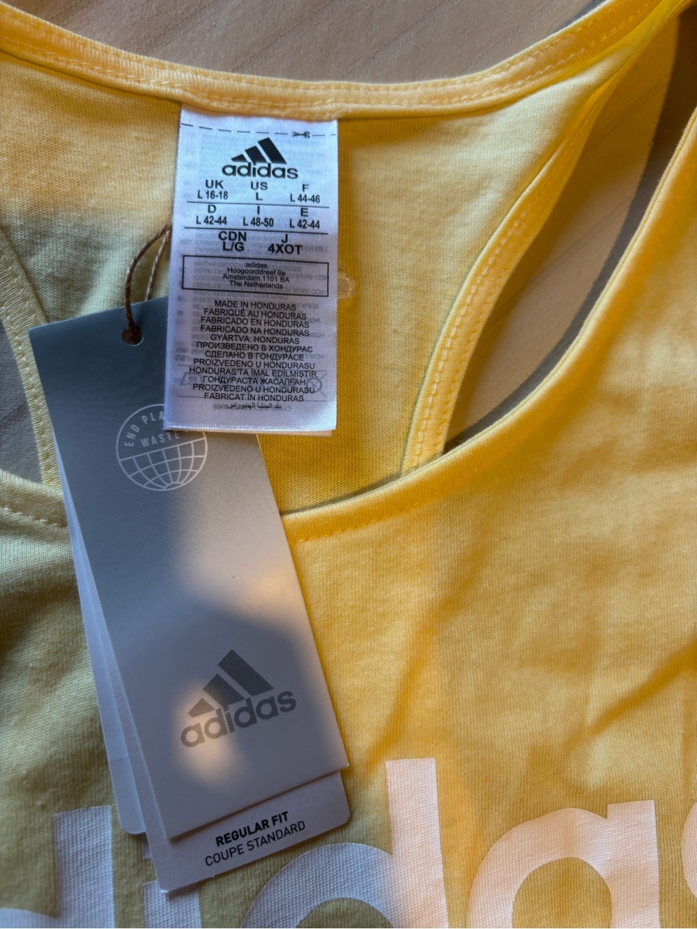 adidas Yellow Logo Racerback Tank - Picture 3 of 4